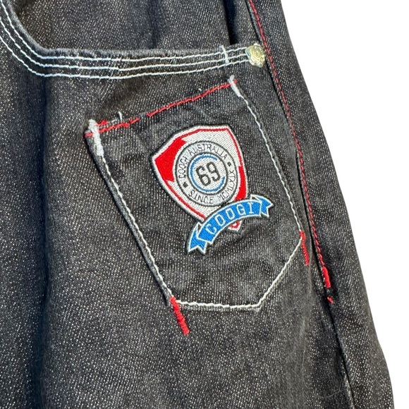 Vintage COOGI Jeans Adult 34x34 Black Embroidered Y2K Denim Straight Baggy - Picture 4 of 11